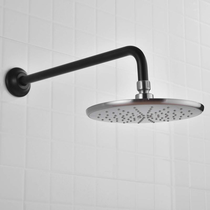 BESTILL 16 Inch L-Shaped Shower Head Extension Arm, Shower Arm and Flange Included, Matte Black - Image 2